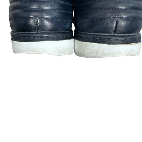 Bontoni Burnished Leather Sneakers Men’s 11.5 Dark Blue Shoes $650 Lace Up - Picture 10 of 10